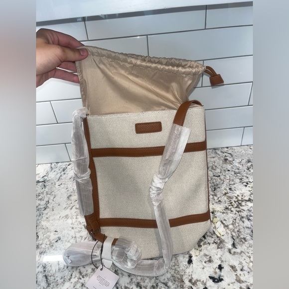 Brouk And Co Capri Double Wine Bag Brown Cream Tan New with Tag - Picture 3 of 6